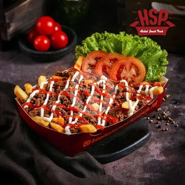 HSP Beef with Fries (Large) | HSP (Halal Snack Pack)
