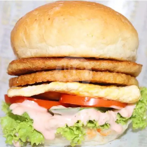 Burger Ayam Double Lokal | May Burger Batam (Ramly Tiban), Bank Mandiri Tiban