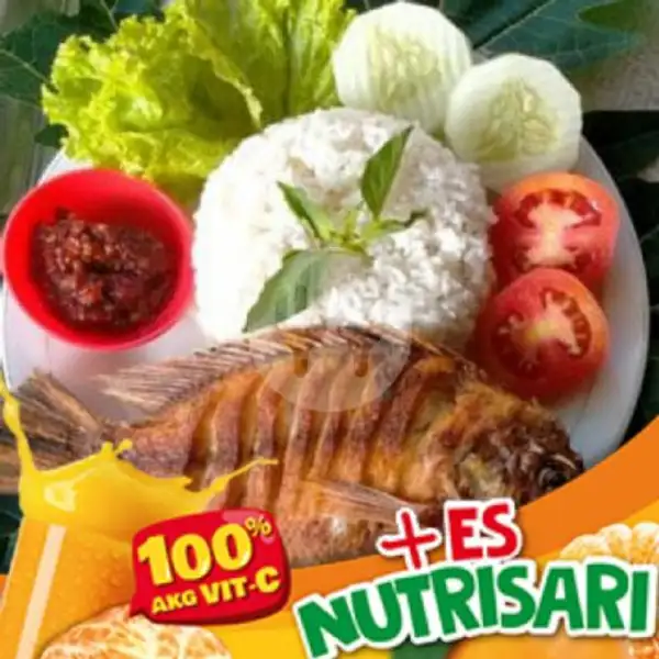 Paket Nila Goreng Sambel Pedas + Nutrisari | Ayam Bakar Bang Juna, Pondok Gede