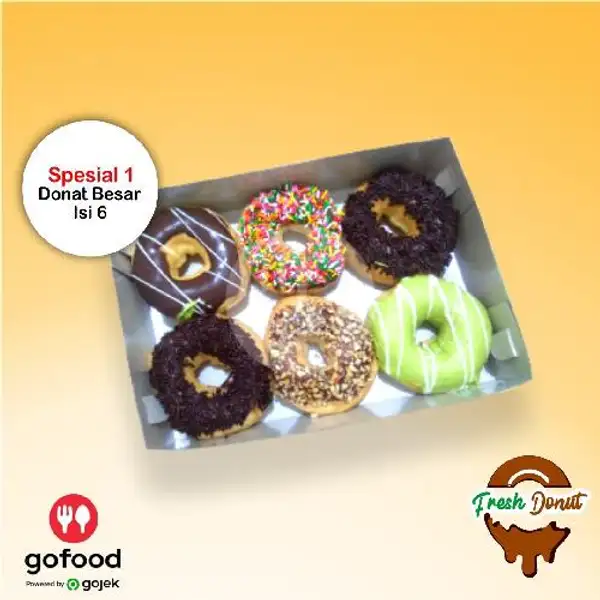 Donat Besar Spesial 1 Isi 6 pcs | Fresh Donut Gedong Meneng