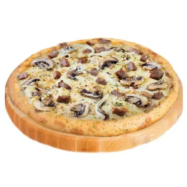 NewYorker Alfredo Beef Mushroom Truffle | Domino's Pizza, Tlogosari