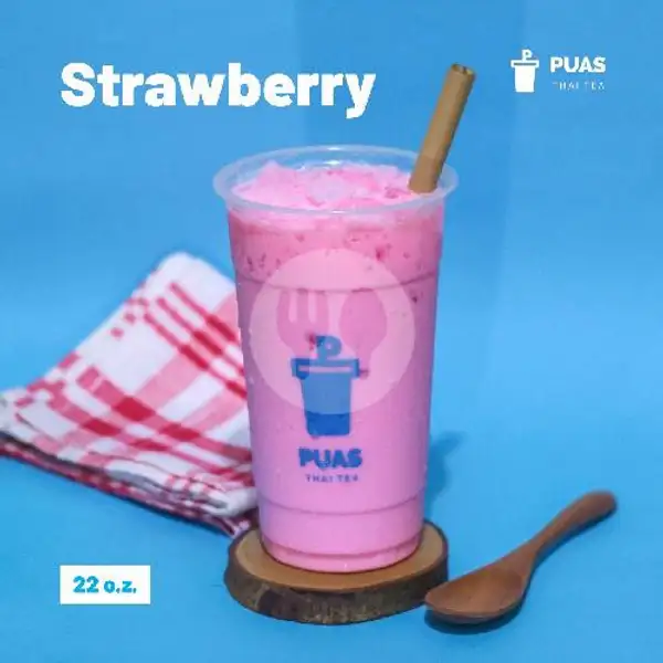 Strawberry Cup Large | Puas Thai Tea, Denpasar