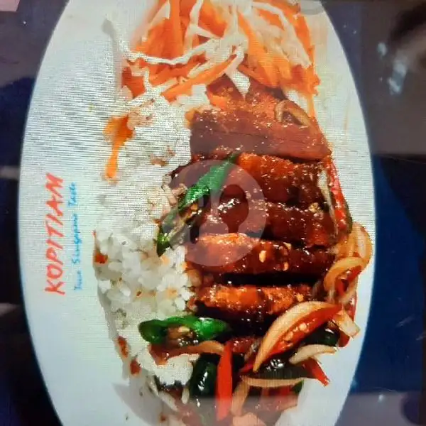 Chicken Katsu Lada Hitam + Nasi | Warung Makan Mimi, Batam Kota