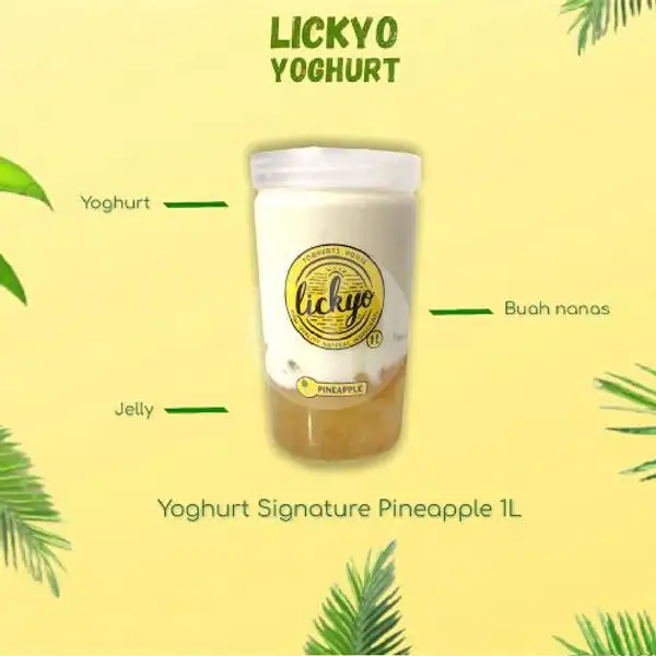 Yoghurt Pineapple Signature 1 L | LickYo Creamy Yoghurt, Reog