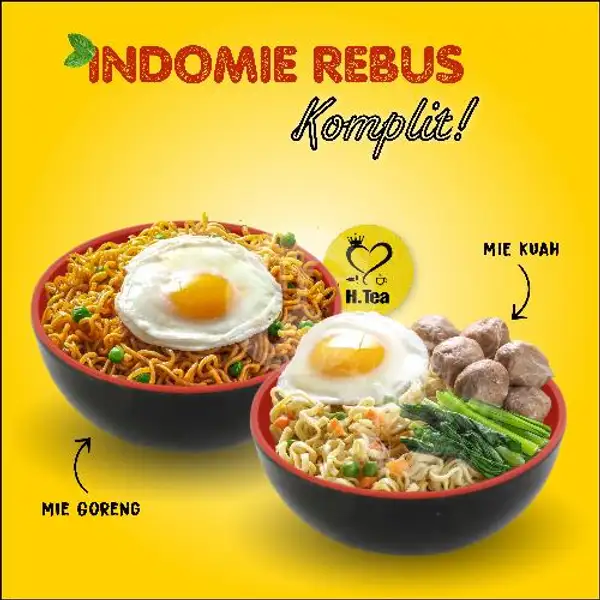 Indomie Rebus Goreng / Kuah - Komplit! | H-tea Kalcer Crunch