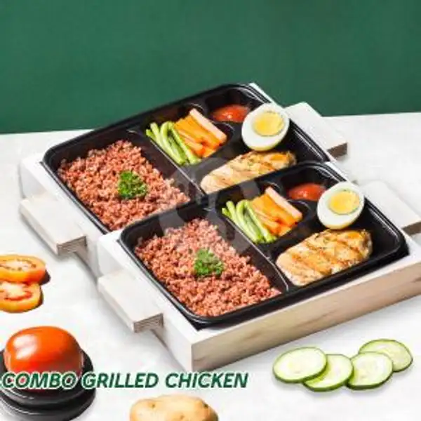 Combo Grilled Chicken Brown Rice | Dietgo, Makanan Diet Sehat, Sumur Bandung
