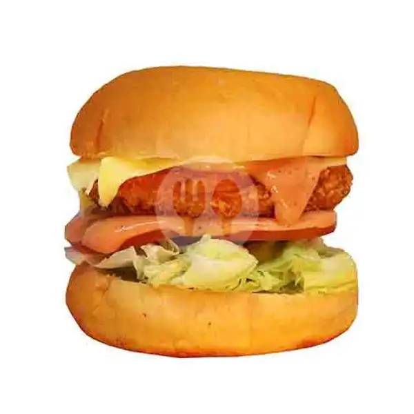 Cheese Melt Chicken Burger | Boom Burger, Mulyorejo