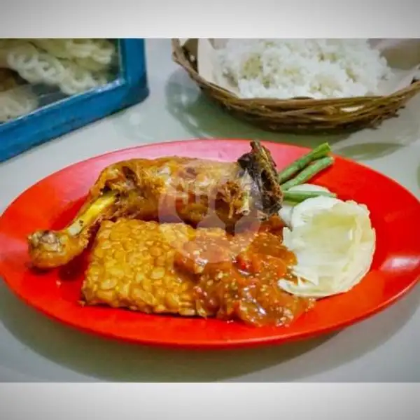 Lalapan Nyetan (Penyetan) Ayam Goreng + Tempe | Es Mojito Infus Water Pasar Minggu Gajayana, Blimbing