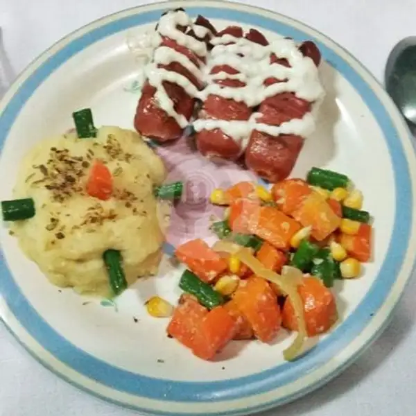 Paket Hemat Breakfast Sosis And Mashed Potatoes | Ababe Steak, Pondok Labu