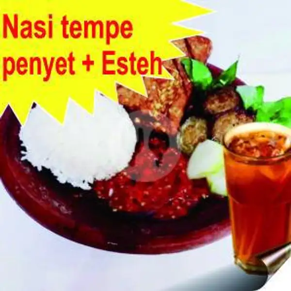 Paket Nasi tempe penyet + Esteh | Pop Ice & Takoyaki Ruby, Tegalsari