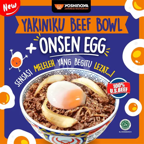 Yakiniku Beef Bowl (R) + Onsen Egg | YOSHINOYA, Suryopranoto