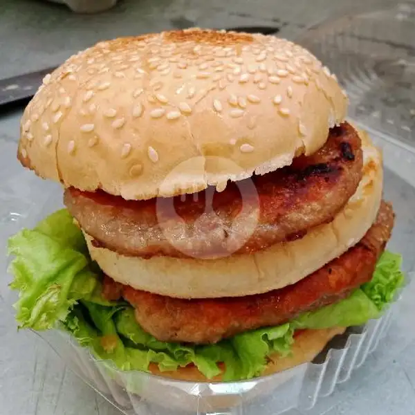 Burger Big Double Beef Egg Cheese | Black Burger Dan Kebab Al Rayyan, Bulak