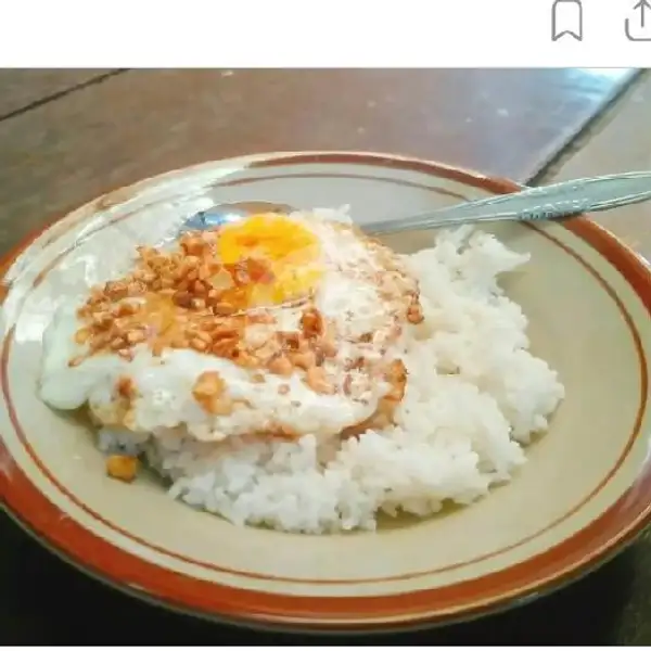 Nasi Putih + Telur Ceplok..freee Es Teh | Bakwan Kawi Bu Jarwani, Food Court UGM Baru