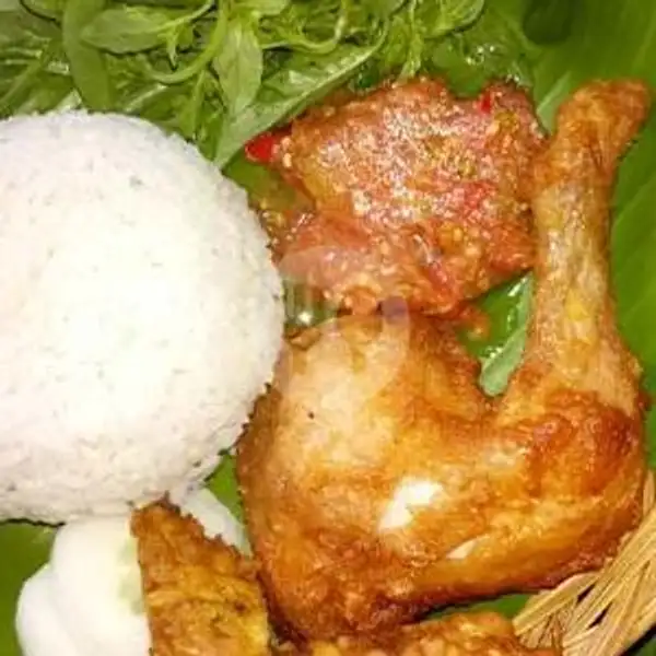 Nasi Ayam + Jamur + Terong | Lalapan Depot Bu Win Spesial Belut Crispy,Cengger Ayam