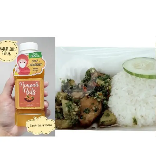 Paket REMPAH Nasi Ayam Balado Cabe Ijo Padang + Minuman Rempah Rits | DAPOER NANG'YA