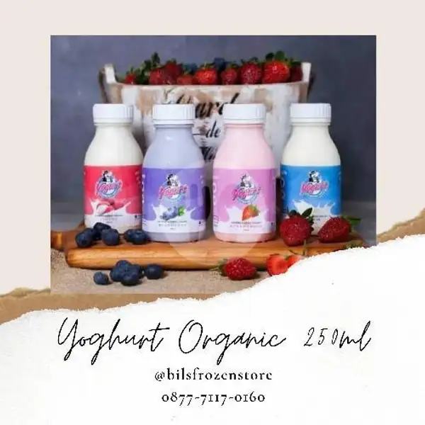 5 Botol Yoghurt Organik 250ml (Bisa Pilih Rasa) | Bils Frozen Store