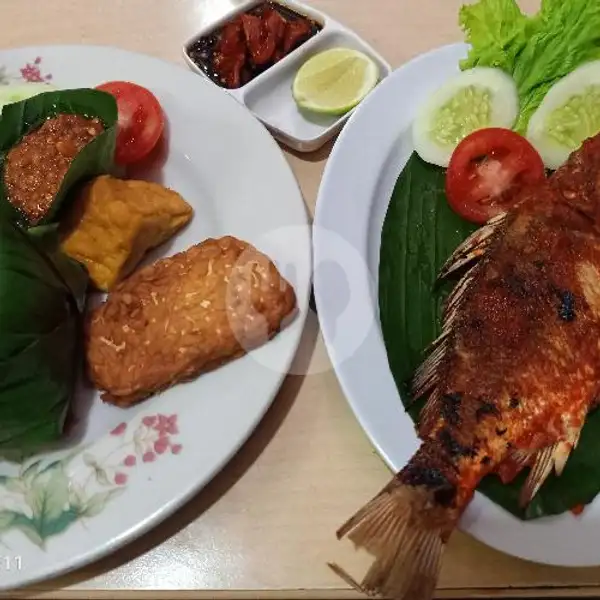 Nasi Timbel Kakap Bakar + Es Teh Manis | Ayam Bakar Dan Ikan Bakar Selera Nusantara, Dapur Nusantara