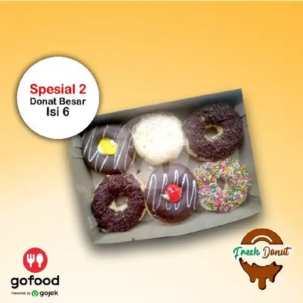 Donat Besar Spesial 2 Isi 6 pcs | Fresh Donut Gedong Meneng