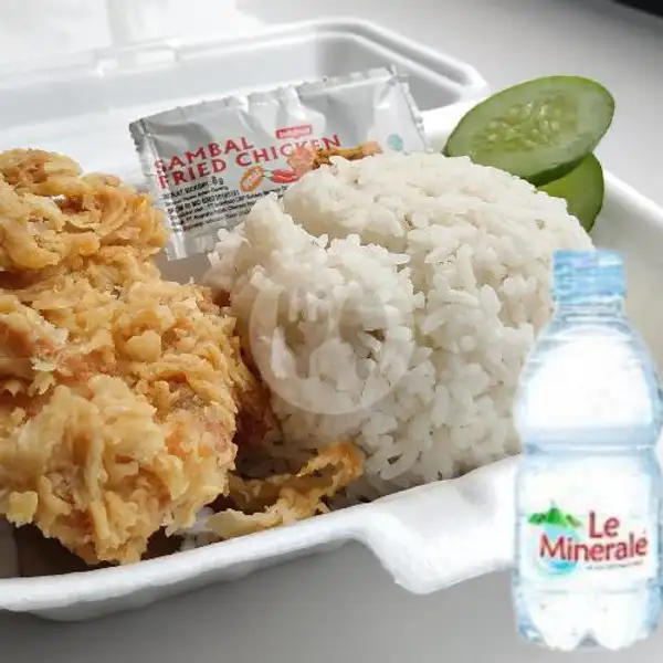 Nasi Ayam Crispy + Air Mineral 330ml | Ayam Geprek Ambyar
