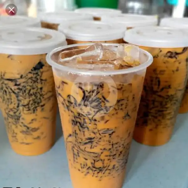 thai tea cincau(black tea) susu 16 oz | Jus Jupe Jumbo Piranha Atas &kripik Singkong,talas