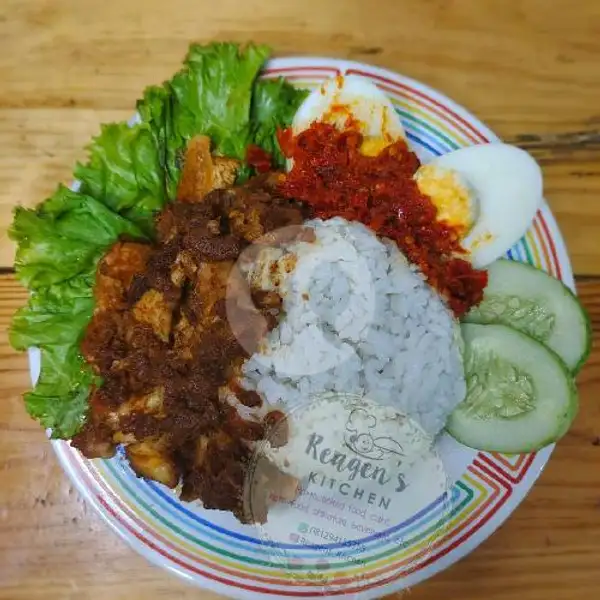 Nasi shirataki Ayam rendang | Bakmi Shirataki Reagens kitchen & Donat kentang, Tomang
