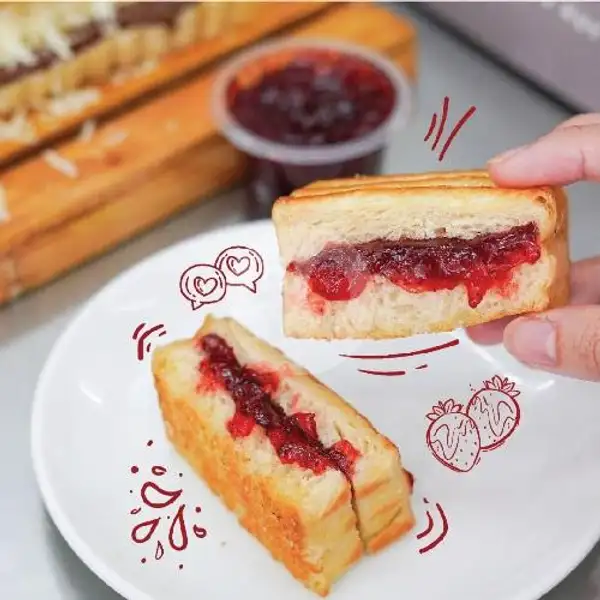 Rotibakar Premium Strawberry Jam + Susu Full | Roti Bakar Bandung Lumer & Pisang Tanduk Nugget 8450, Tanah Abang