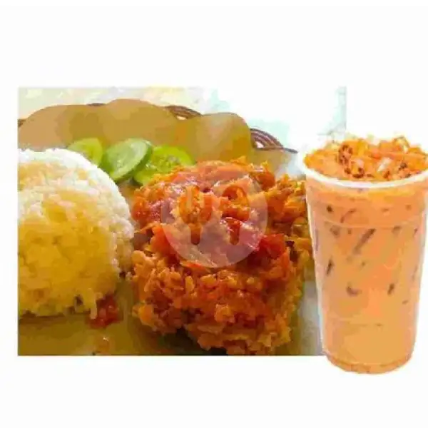 Paket Nasi Ayam Geprek + Thai Tea | Geprek Maull