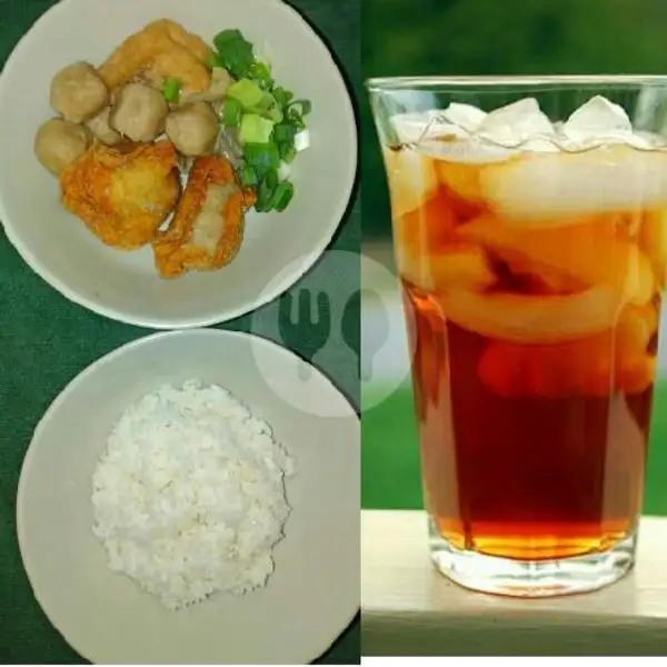 Bakwan Kawi Nasi + ES teh | Bakwan Kawi Bu Jarwani, Food Court UGM Baru