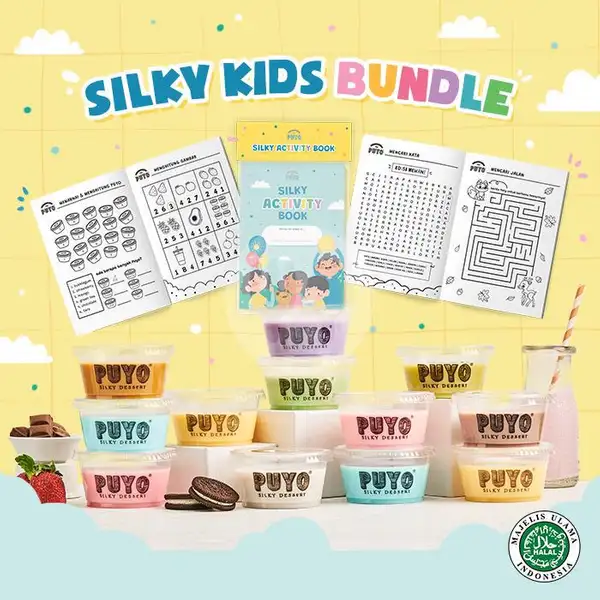 1 Lusin Puding Puyo + FREE Silky Activity Book | Puyo Silky Desserts, Tunjungan Plaza