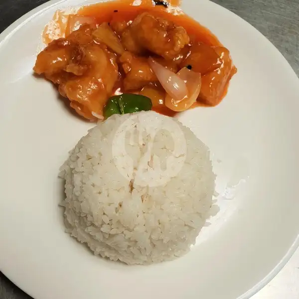 Sweet & Sour Fish with Rice (Ikan Asam Manis + Nasi) | X.O Suki Cuisine, Denpasar