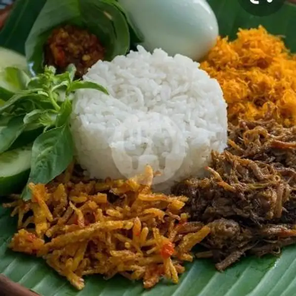 Nasi krawu Ayam komplit (Free Es Teh) | Nyoklat King Boy, Suko Manunggal