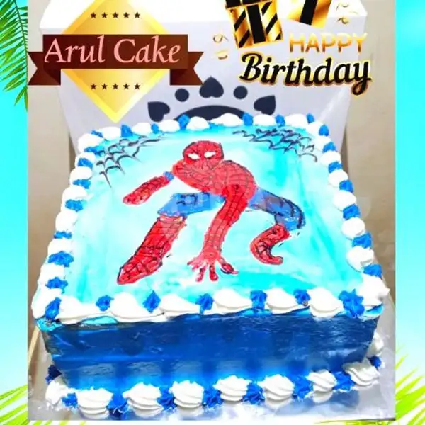 Blackfores Spesial Bakerry, Karakter Spiderman, Ukuran : 22x22 | Kue Ulang Tahun ARUL CAKE, Pasar Kue Subuh Senen
