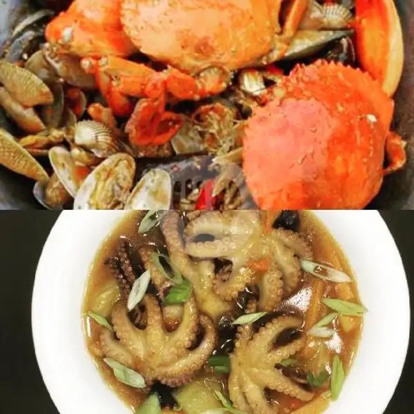 Kepiting Mix Kerang+Gurita Asam Manis | Seafood Eka Putri, Bumi Kencana