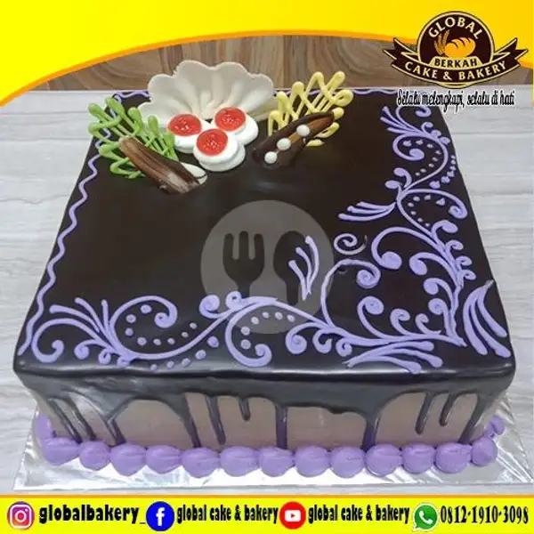 Black Forest (BF 14) Uk 22x22 | Global Cake & Bakery,  Jagakarsa