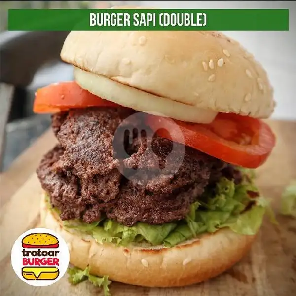 Burger Sapi Double / Double Beef Burger | Trotoar Burger, Sukaluyu