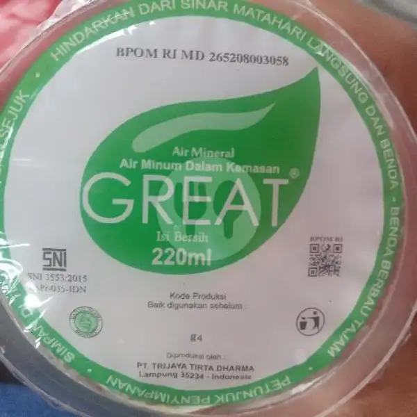 Air Mineral Gelas 220ml | Warung Lontong Docang, Panjang