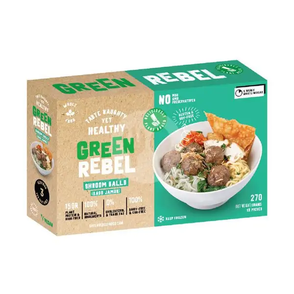 Green Rebel Shroom Balls (15 pcs) | BURGREENS - Healthy, Vegan, and Vegetarian, Menteng