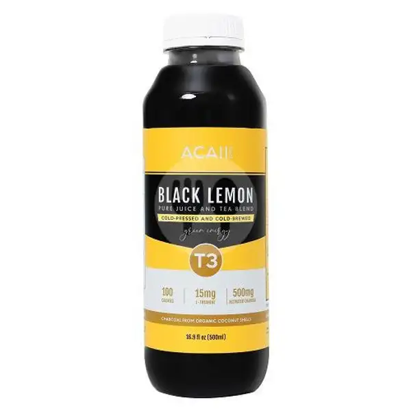 T3 Black Lemon 500ml | Acaii Tea Co, Yummykitchen Menteng