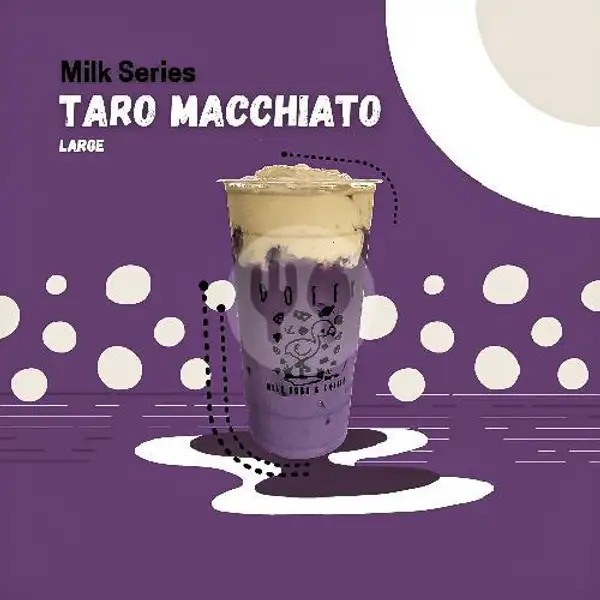 Taro Macchiato (Large) | Doffy (Milk Boba & Coffee) Di Samping Angkringan Mas Tumin M. Yamin Samarinda