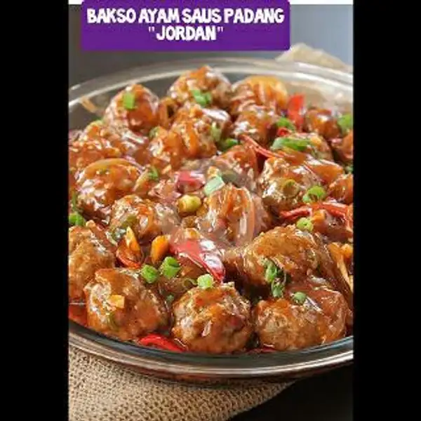Bakso Ayam (10 Pcs) Saus Padang Gratis Nasi + Ice Tea | Ayam Geprek Jordan Full Pack, Kebo Iwa