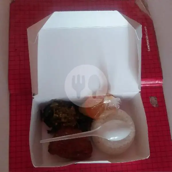 Nasi + Ayam + Sayur + Sambal Dlm Box | Warung Inang Masakan Padang, Tukad Banyusari