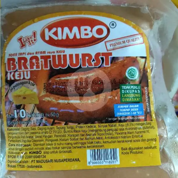 Kimbo Bratwurst Keju 10 Pcs | Happy Tummy Frozen Food
