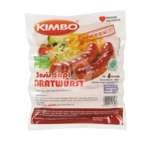 Kimbo Sosis Sapi Bratwurst (500 G) | Bumba Frozen Food