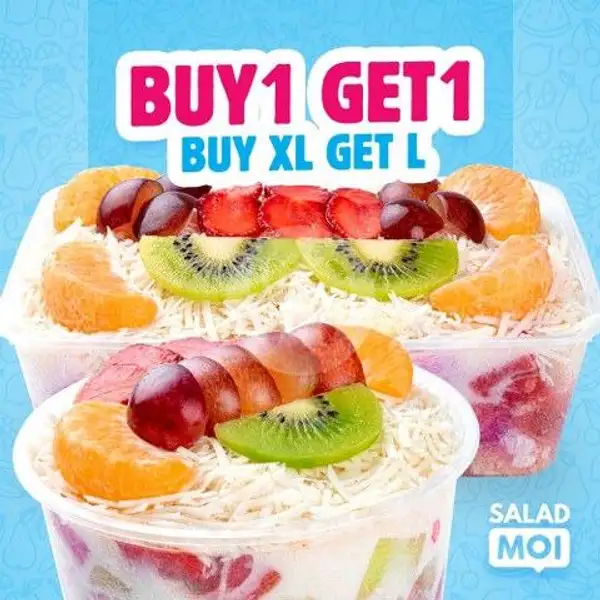 BUY 1 GET 2 (PREMIUM XL + PREMIUM L) |  Salad MOI (#1 Healthy Salad Buah), Lowokwaru 