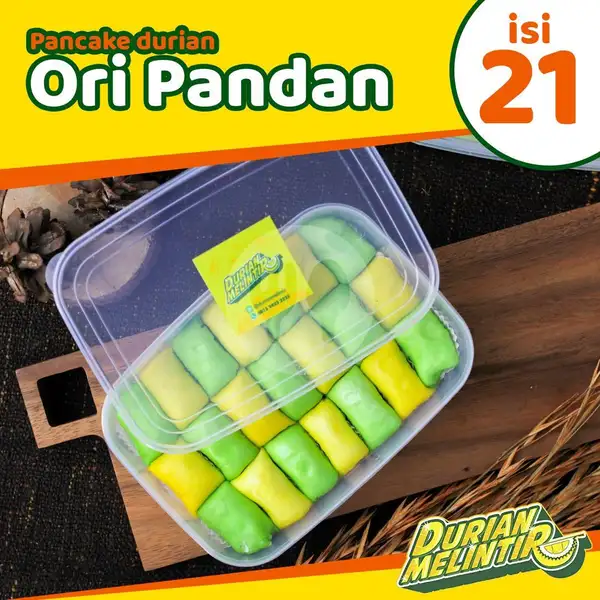 Pancake Durian Ori Pandan Isi 21 | Durian Melintir, Pinang Ranti