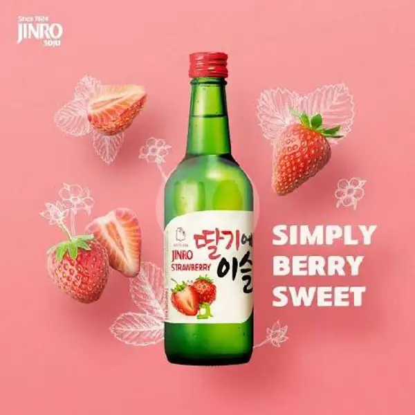 Soju Jinro Strawberry - Soju Jinro Import 360 Ml | Beer Terrace Cafe & Soju, Bir Pasirkaliki