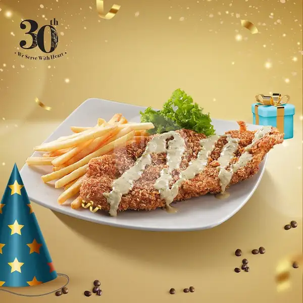 Dory en Oats with French Fries | Excelso Coffee, Level 21 Mall