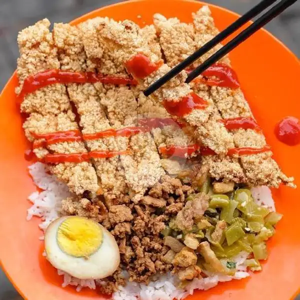 Nasi Pai Gu Fan / Pork Chop / Babi Crispy | Bakmi Qiu Qiu, Pasar Fresh Marke