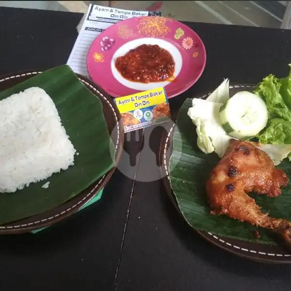 Nasi Lalapan Ayam Bakar Paha | Ayam & Tempe Bakar Din Din, Pondok Kopi