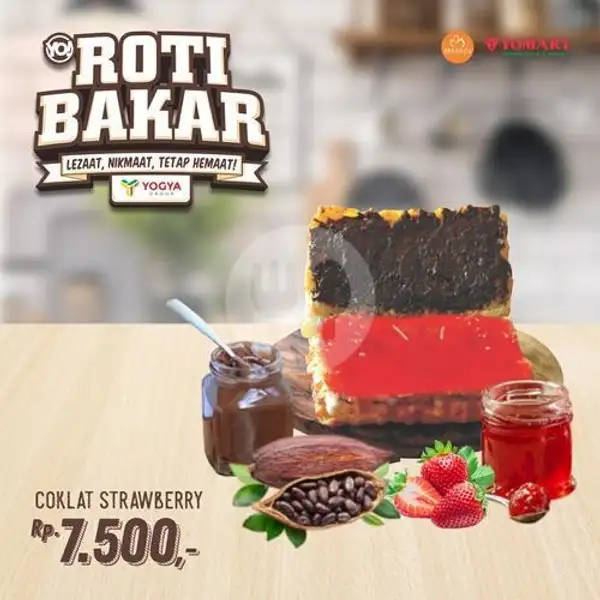 Roti Bakar 2 Rasa Coklat + Strawberry | Yomart MM Isola - Yo Coffee